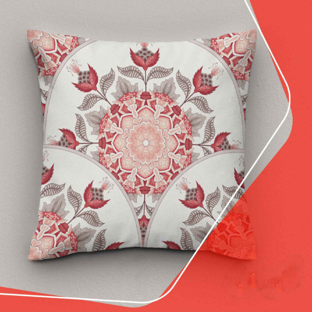 Coussin décoratif intemporel inspiré de la Perse avec motif géométrique floral vintage (Set de 2)