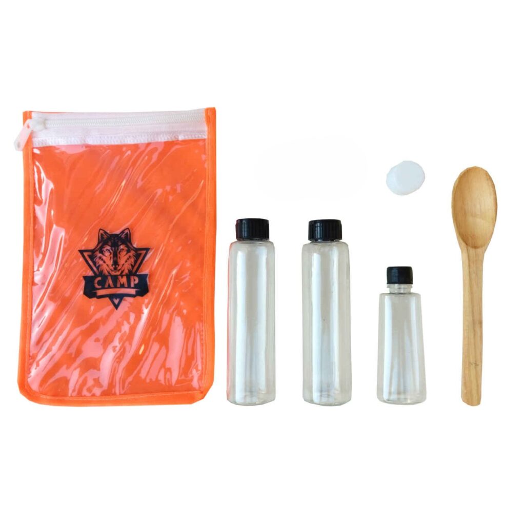 Ensemble de Contenants à Épices de Voyage de 4 Pièces - Conçu pour Transporter de l'Huile et du Sel, Idéal pour le Camping