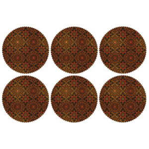 Set de table unique à motif floral géométrique – Décor de salle à manger élégant (Set de 6)