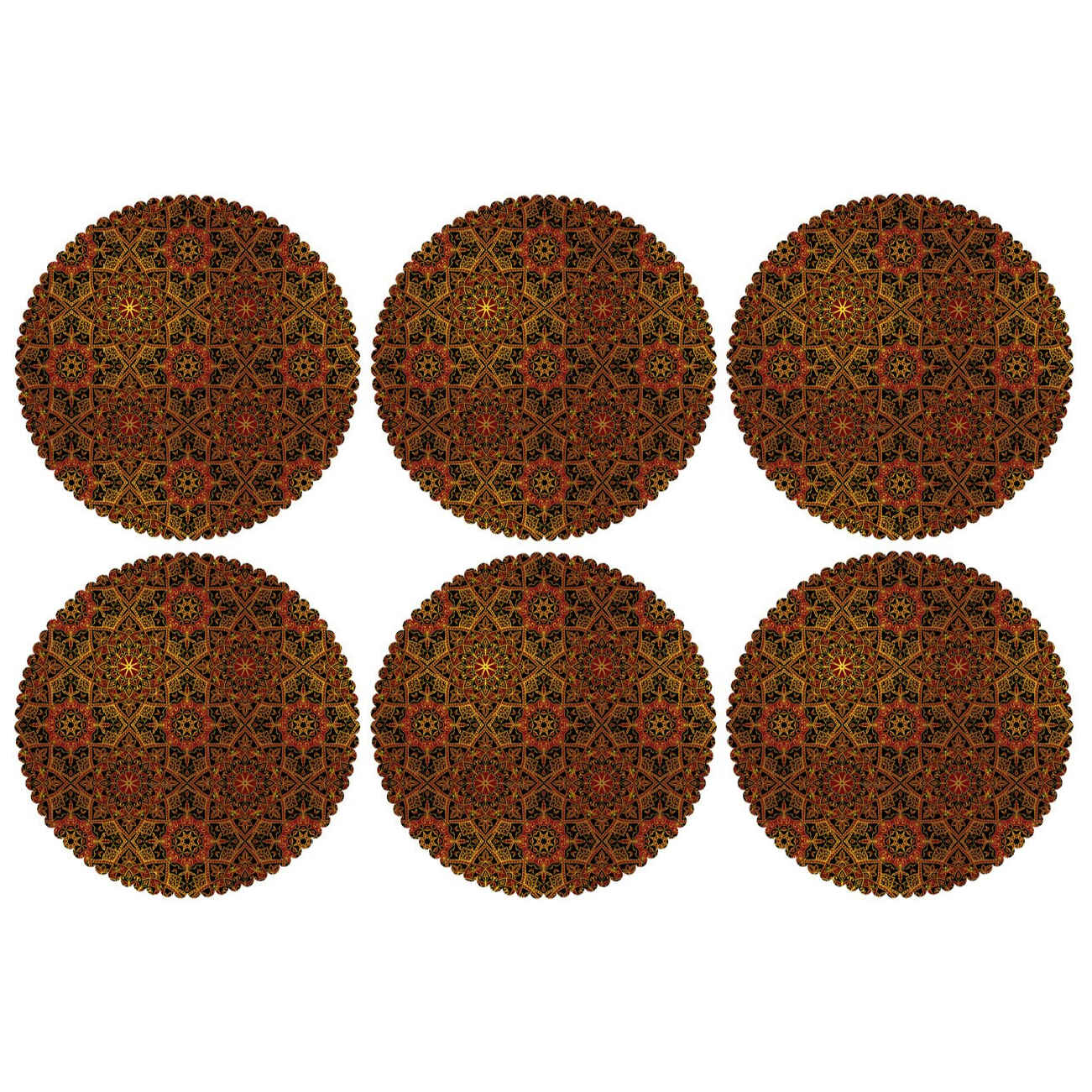 Set de table unique à motif floral géométrique – Décor de salle à manger élégant (Set de 6)