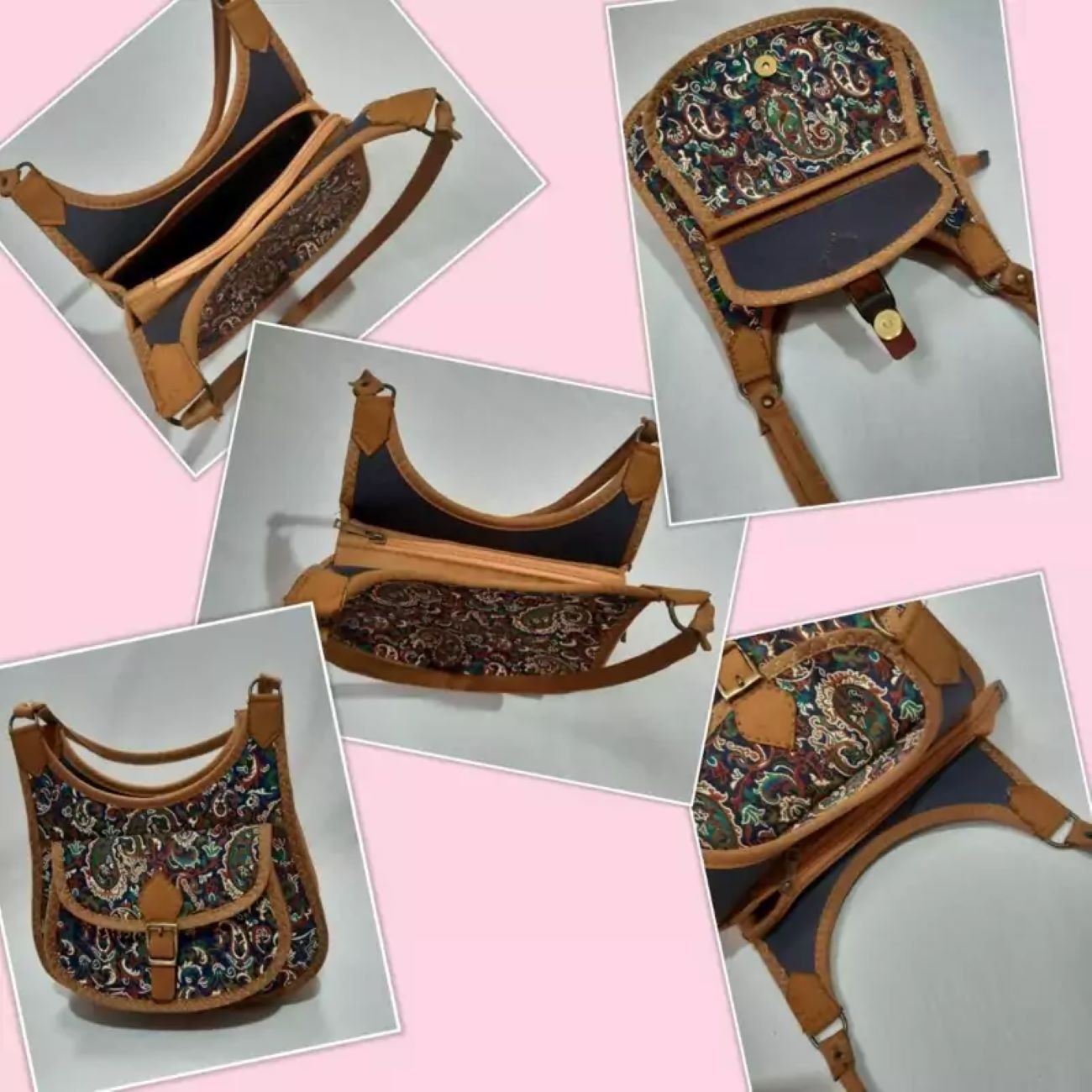 Sac à bandoulière Termeh unique avec motif traditionnel persan