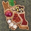 Ensemble Haft-Seen unique en bois avec motif détaillé de la carte de l’Iran – Une touche culturelle (7 pièces)
