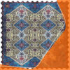 Nappe en velours à design géométrique persan vintage