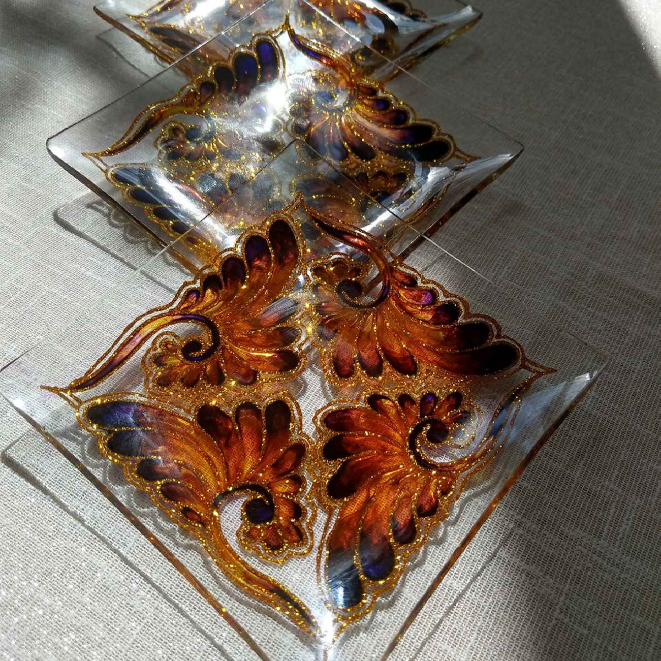 Ensemble Roya – Assiettes Haft-Seen Vitarail, motif floral (11 pièces)