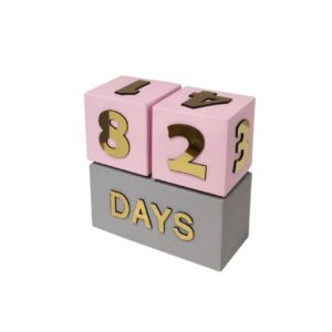 Calendrier de bureau en bois Cube – Organisateur de bureau moderne sans pile
