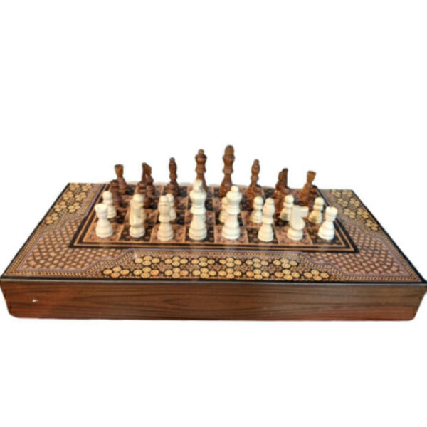 Plateau d’Échecs Khatamkari en Bois – Résistant et Élégant pour Jouer