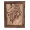 Art Mural en Marqueterie de Bois - Panneau en Marqueterie avec Design de Lion