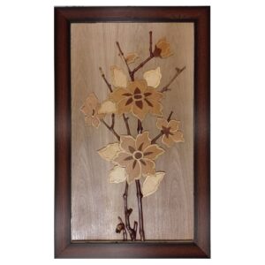 Art en Marqueterie de Bois – Design de Fleur Fait Main