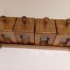 Étagère à épices en bois style transparent avec 4 boîtes - Rangement organisé