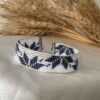 Bracelet Tissé en Acier pour Femme – Motif Floral Modèle Ela