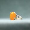 Bague en Agate Jaune Sharaf al-Shams en argent pur – Bague avec motif de blé