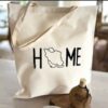 Sac Cabas Réutilisable en Toile Beige Naturelle – Avec Motif de Maison