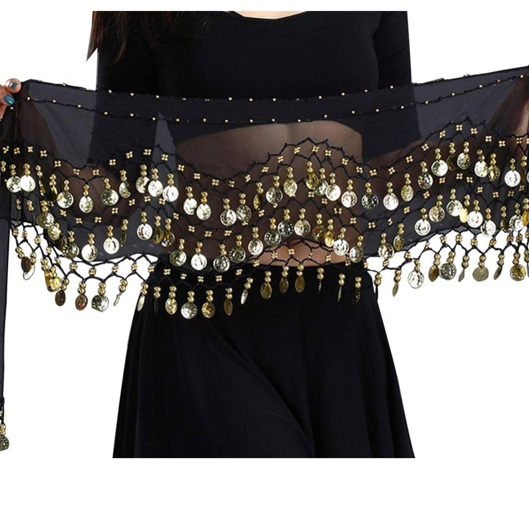 Ceinture de Danse du Ventre avec Pièces – Idéale pour l’Entraînement et les Spectacles