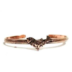 Bracelet en Cuivre Gravé avec Design de Poisson