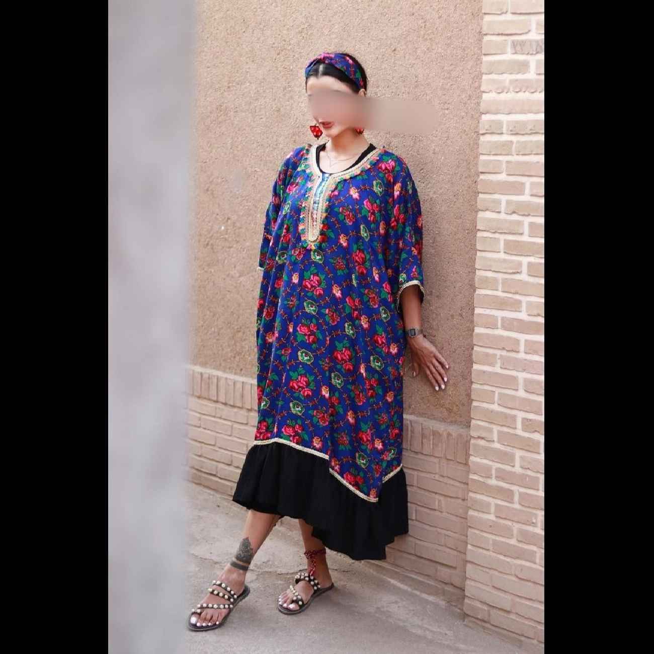 Caftan à Imprimé Floral pour Femme – Idéal pour les Sorties Quotidiennes et les Rencontres Décontractées