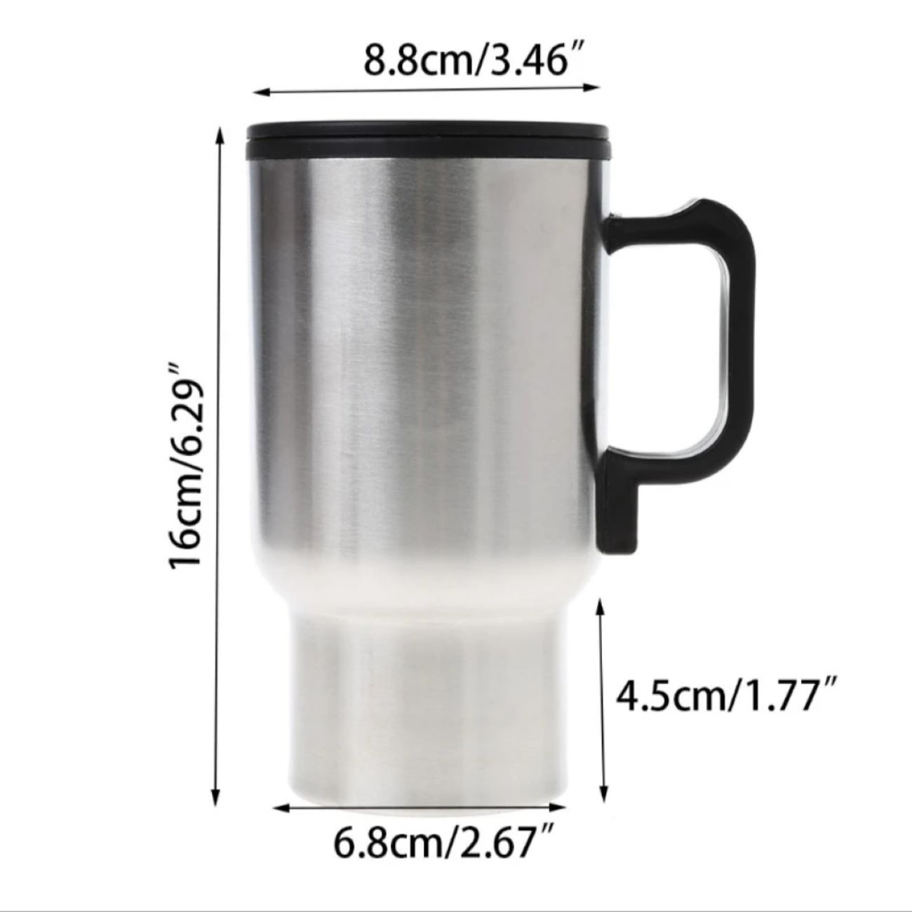 Mug de Voyage Modèle Allume-Cigare, Capacité 0,45 Litre - Idéal pour les Longs Trajets