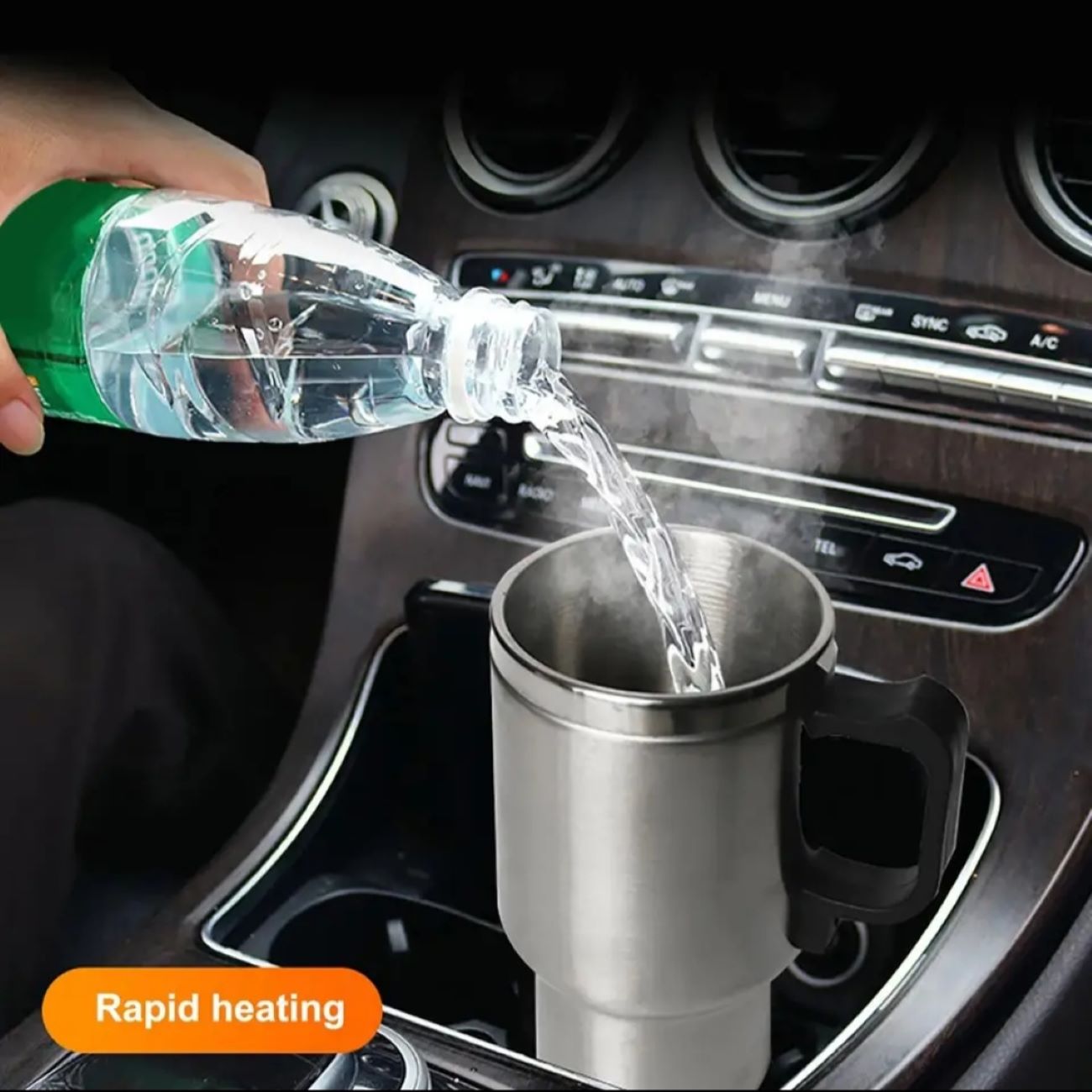 Mug de Voyage Modèle Allume-Cigare, Capacité 0,45 Litre - Idéal pour les Longs Trajets