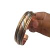 Large Bracelet en Cuivre avec Tressage Argent et Or, Qualité Supérieure