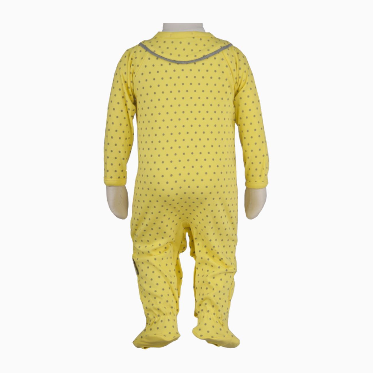 Combinaison Bébé avec Chaussettes et Bonnet Attachés, Couleur Jaune Citron