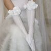 Bridal Gloves Decorated With Satin Flowers