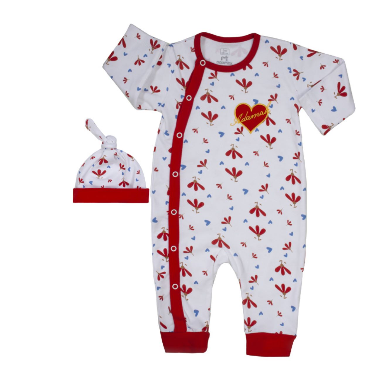 Body bébé à manches courtes rose avec motif cœur