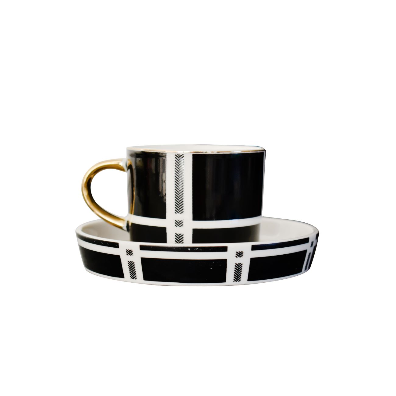 Service à Thé en Céramique Élégant – 12 Pièces avec Sous-tasses