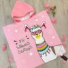 Poncho serviette rose à capuche pour enfants – Parfait pour le bain et la piscine