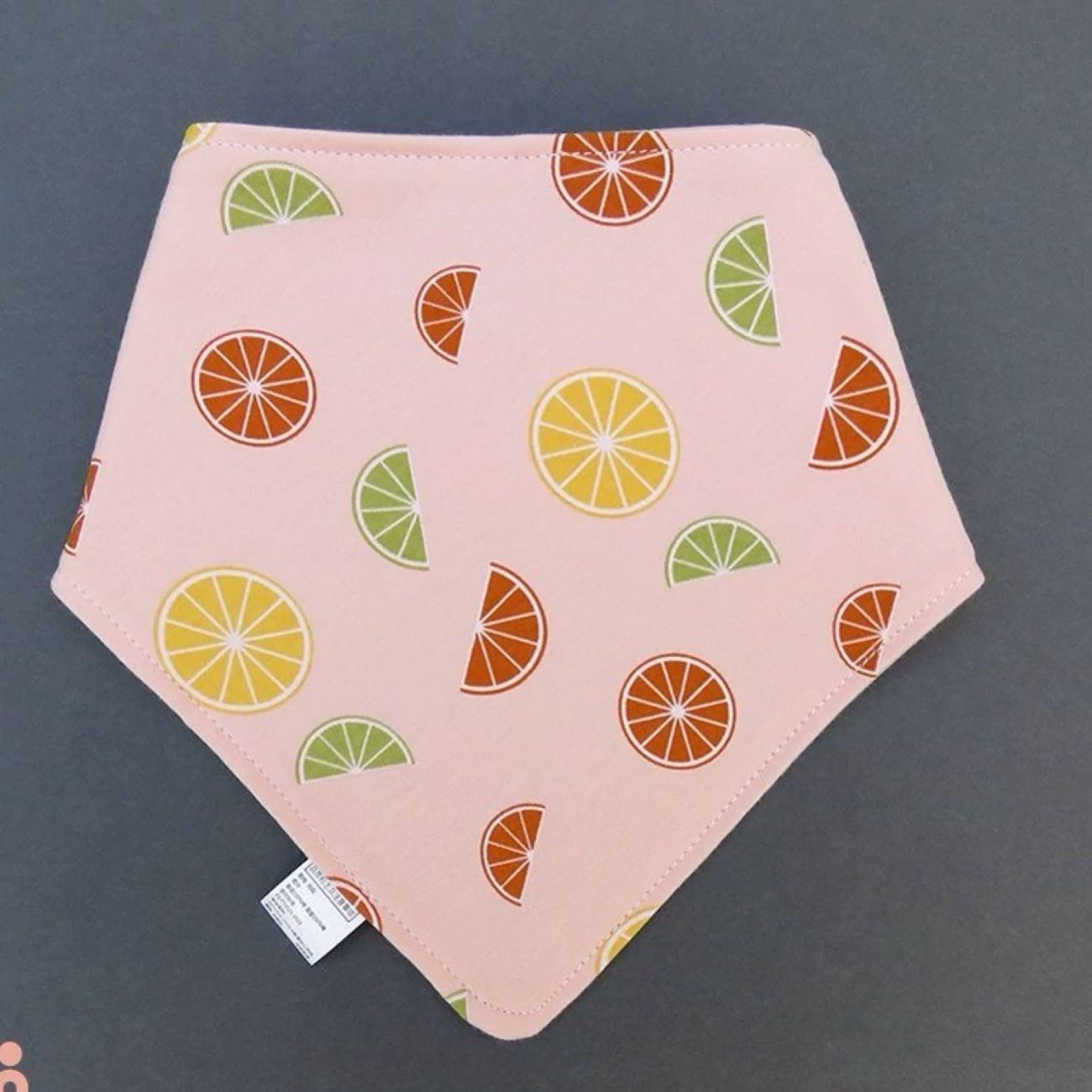 Bavoir et foulard en coton pour bébé et tout-petit — Motif rose et orange