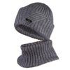 Ensemble bonnet tricoté et écharpe circulaire avec doublure en fausse fourrure douce