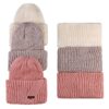 Ensemble bonnet tricoté et écharpe circulaire avec doublure en fausse fourrure douce