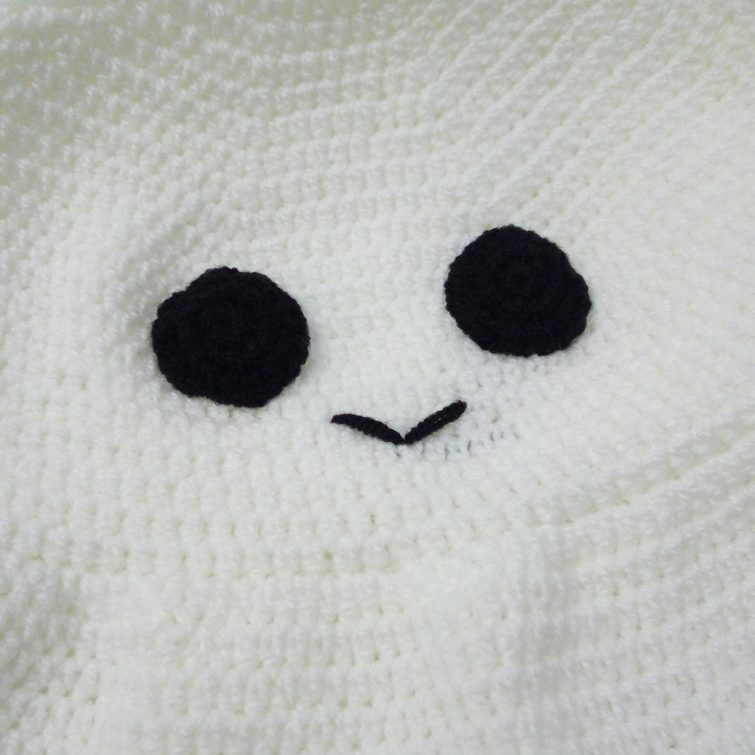 Chapeau Bob en Crochet Fait Main avec Design Fantôme Souriant Mignon