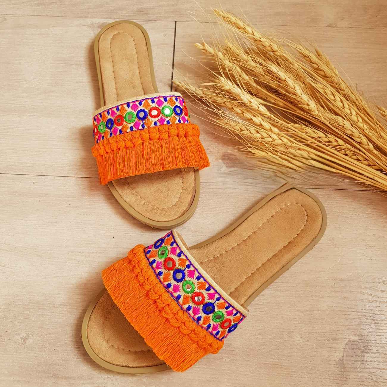 Chausson Macramé Brodé - Parfait pour Cadeau d’Anniversaire, Vacances, Pendaison de Crémaillère ou Coffret SPA