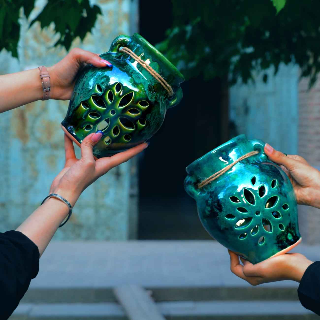 Jardinière murale de style ferme – Pour sublimer votre espace avec un design géométrique vert (2 pièces)