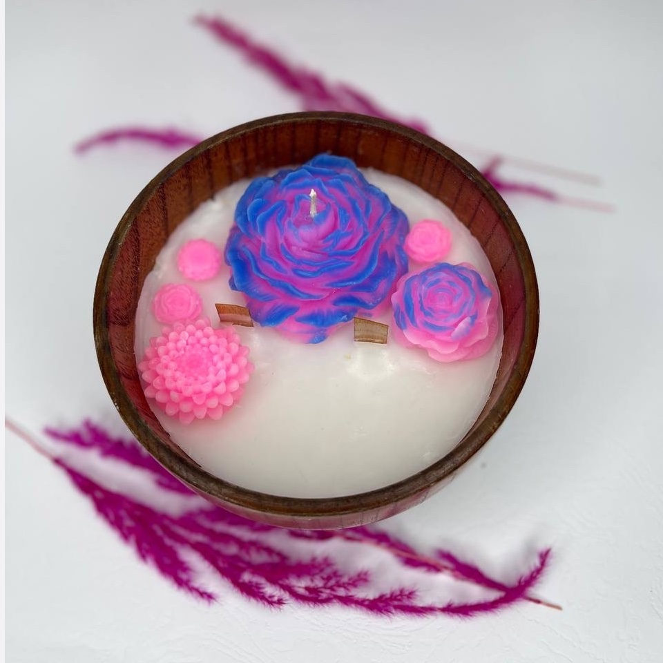 Bougie Cadeau en Pot Bois Rustique – Parfaite pour Décoration et Cadeau Unique