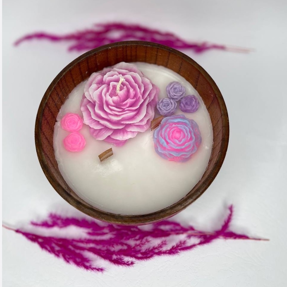 Bougie Cadeau en Pot Bois Rustique – Parfaite pour Décoration et Cadeau Unique