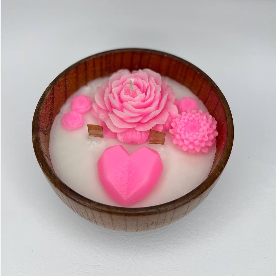 Bougie Cadeau en Pot Bois Rustique – Parfaite pour Décoration et Cadeau Unique
