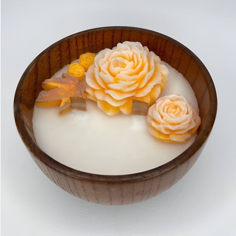 Bougie Cadeau en Pot Bois Rustique – Parfaite pour Décoration et Cadeau Unique