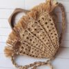 Handwoven Raffia Hand Fan Shaped Bag Perfect for Summer
