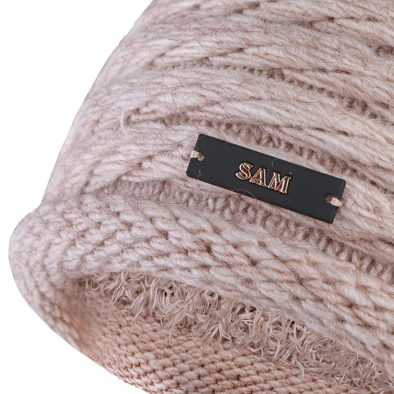Ensemble bonnet et écharpe tricotés, modèle Sam, avec doublure en fourrure