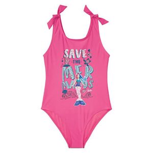 Maillot de bain fille imprimé sirène – Design une pièce avec nœud