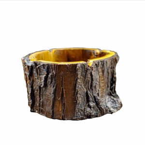 Cendrier en Bûche de Bois Incrustée de Résine – Adapté pour Usage Intérieur et Extérieur