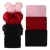Ensemble écharpe circulaire et bonnet tricoté avec doublure en fourrure – Style oreilles fantaisie