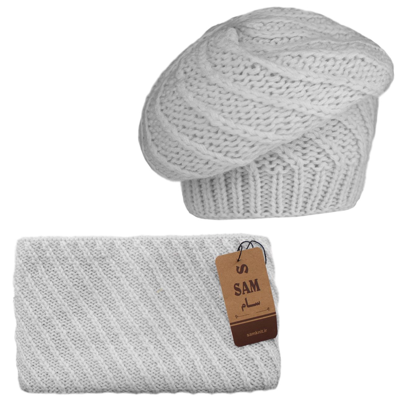 Ensemble écharpe circulaire et béret tricoté style français – Parfait pour la chaleur hivernale