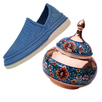 Artisanat iranien tel que la minakari, la poterie et le khatamkari
