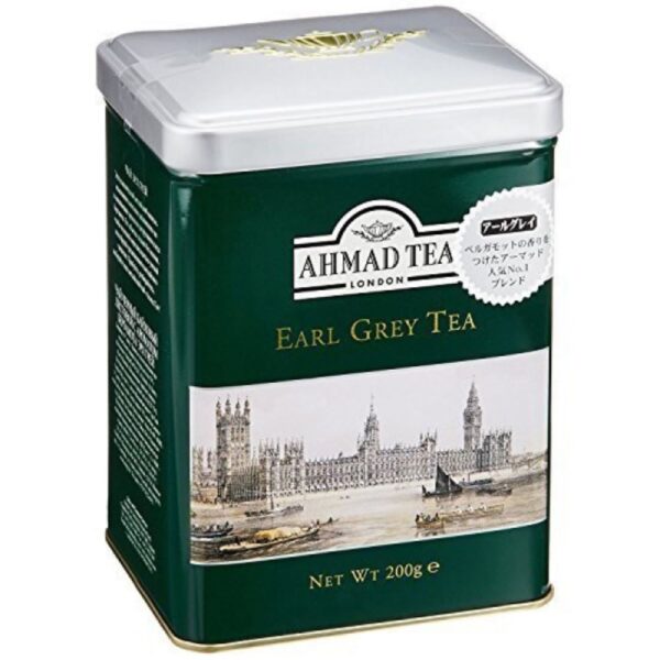 Thé noir Earl Grey Ahmad en boîte métallique – 200 g (4x)