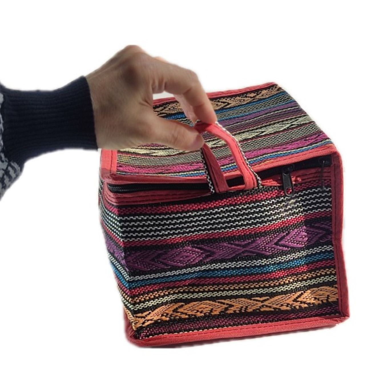 Boîte authentique en tissu Jajim pour rangement