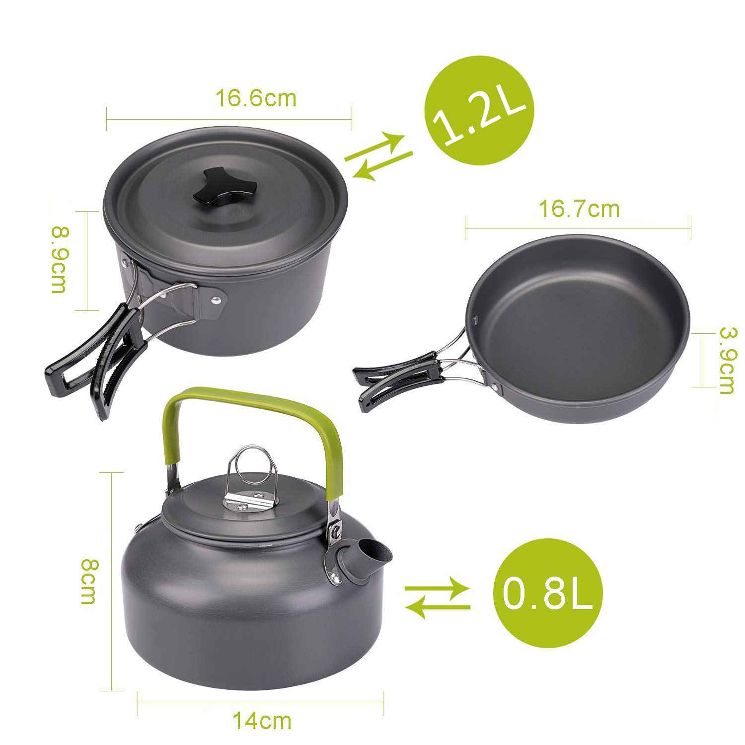 Ensemble de cuisson pour camping sur feu ouvert – Léger et durable