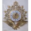 Exquisite-Brass-Wall-Clock-with-Eagle-Flower-Design
