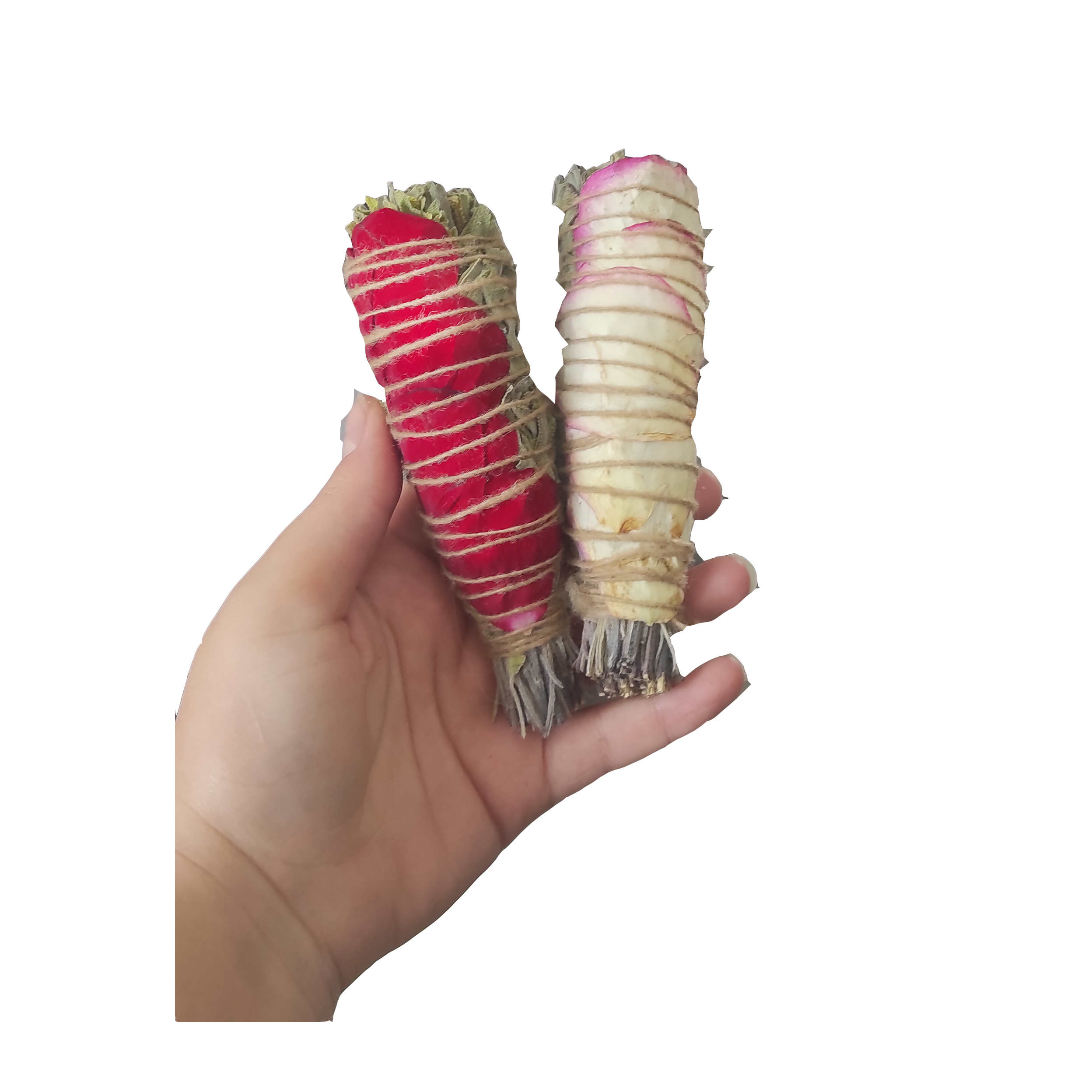 Kit de fumigation floral – Sauge et rose, pour le calme et la concentration (lot de 4)