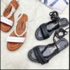 Sandale gladiateur à lacets en ligne – Stylée et confortable, idéale pour l’été